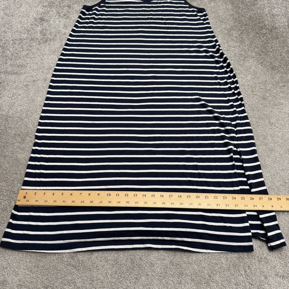 Pact Tank Maxi Dress Women XL Navy Blue White Striped Organic Cotton Side Slit - Picture 13 of 16